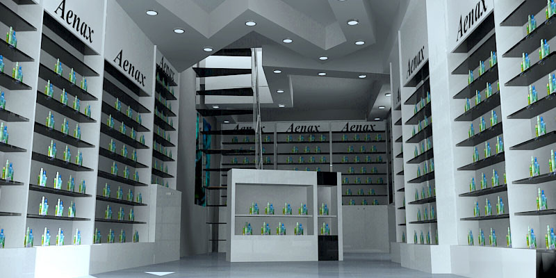 pharmacy Interior light ceiling stairs
