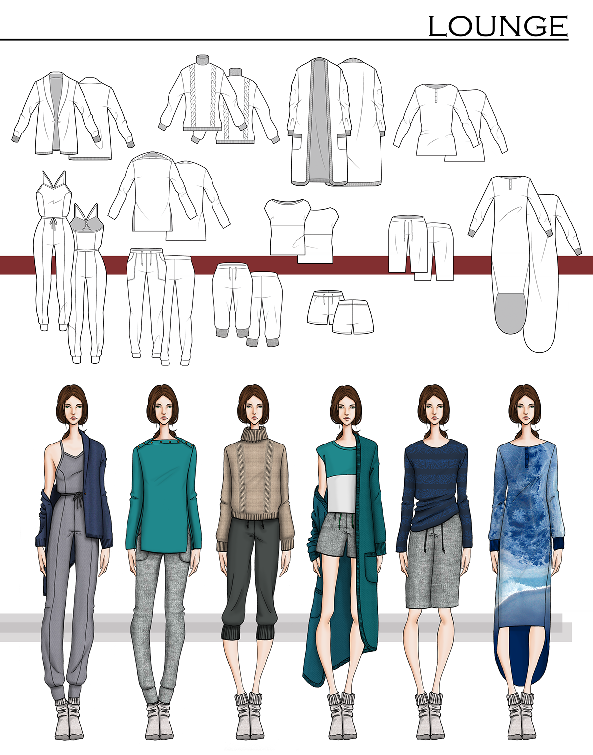fashion design fashion illustration spec pack banana republic Collection Flats Seafarer
