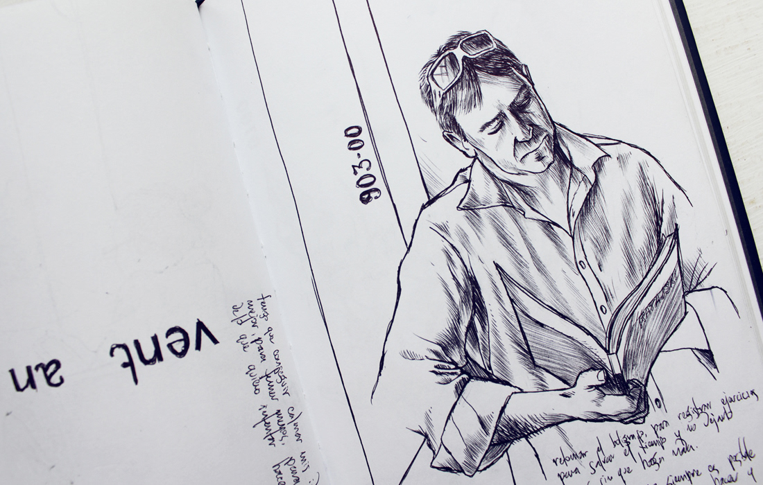 notebook sketchbook art ilustracion Fernando fernando forero pen ballpointpen warsaw colombia human man White moleskine