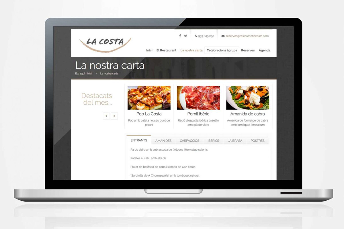 restaurant Badalona communication design Website interaction