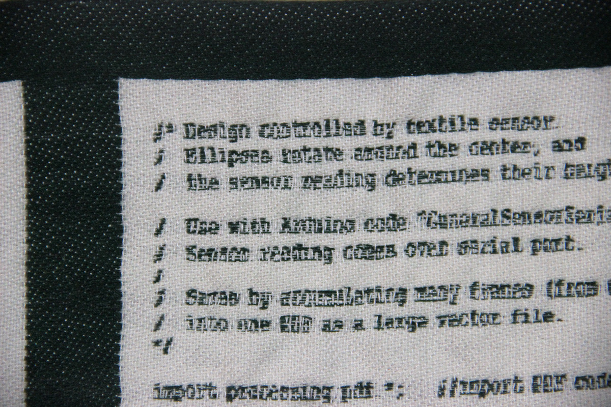 Adobe Portfolio textile design  Arduino processing coding pressure sensor textile sensor Smart Textiles