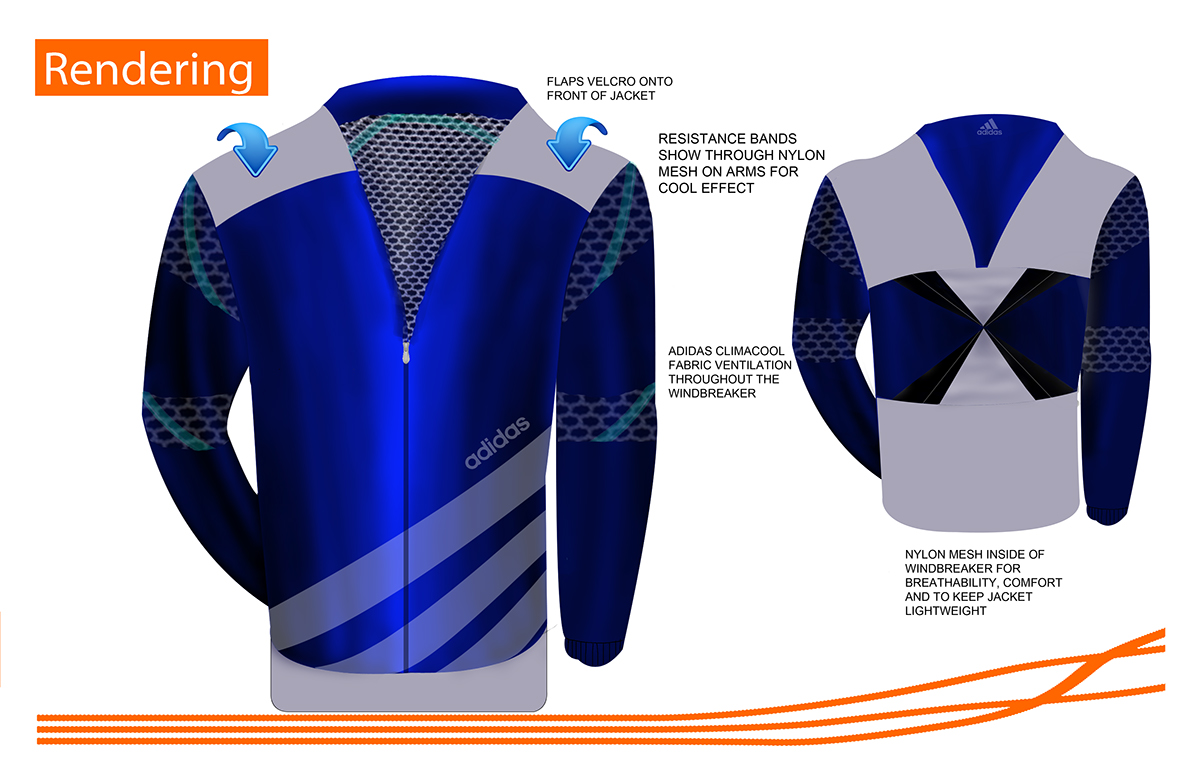 industrial product design adidas Windbreaker jacket track