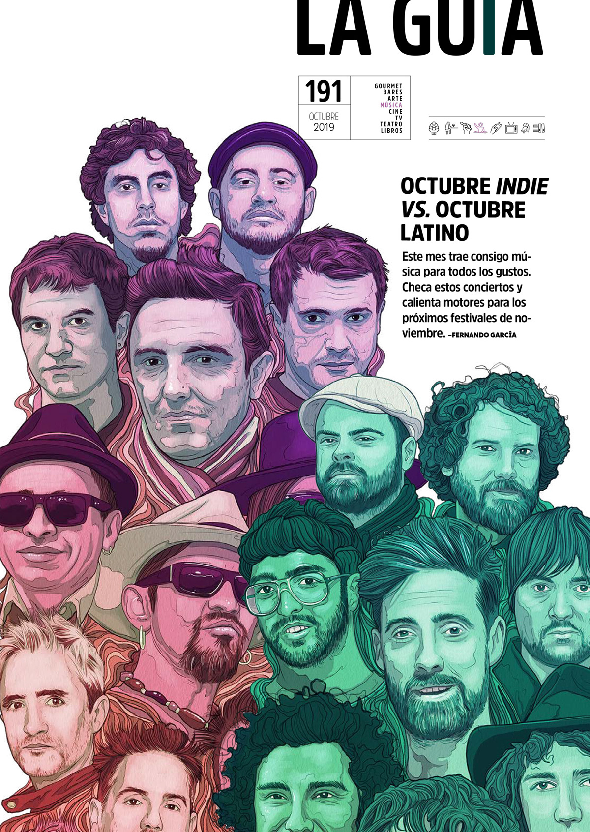 editorial magazine music indie latino Adobe Photoshop digital illustration Wacom Cintiq ipad pro Procreate