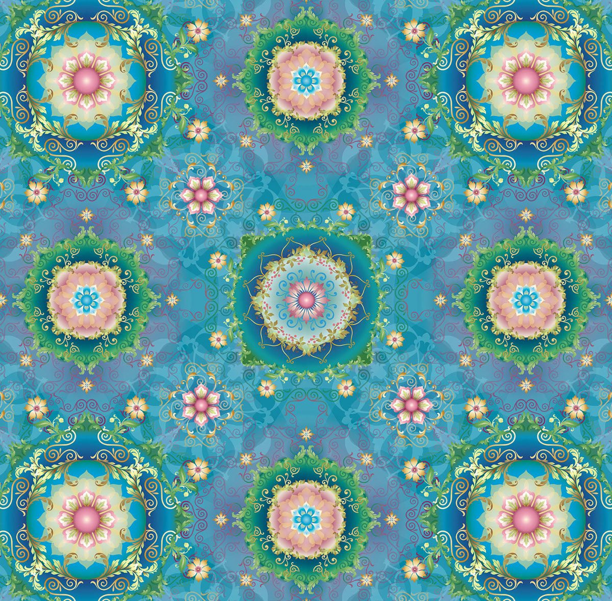medallion Illustrator pattern fabric Repeat Pattern ogee