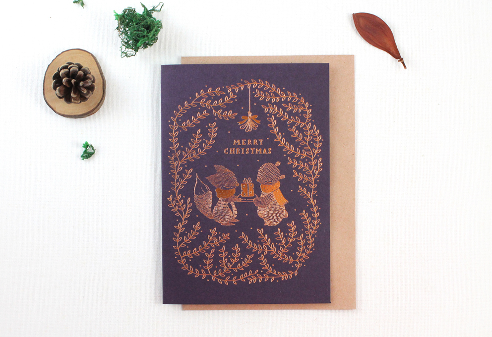 paper goods Stationery greeting cards gift tags woodland ILLUSTRATION  forest animals notepad letter set Foil Printing