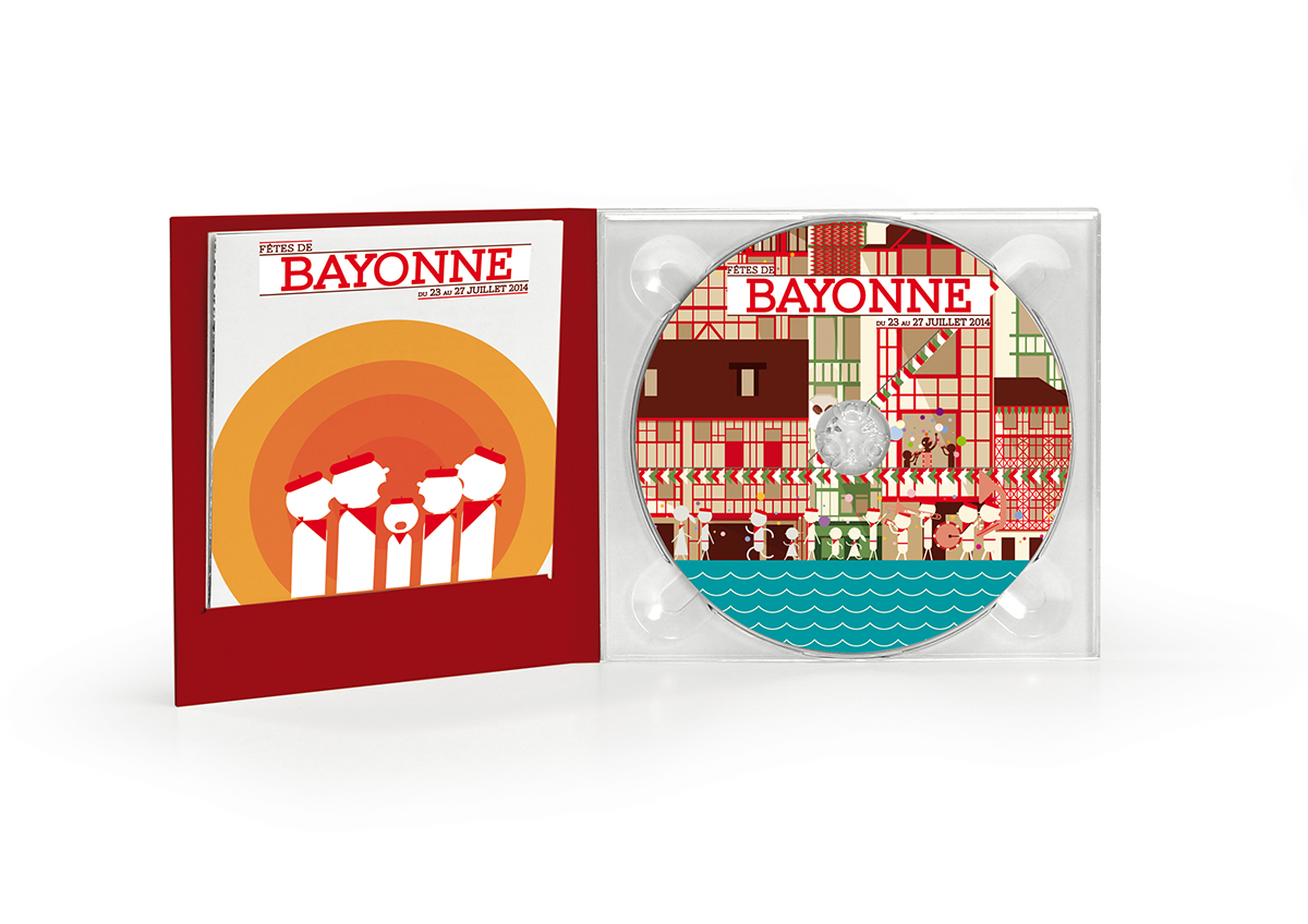 Bayonne 2014 affiche fêtes de bayonne poster naive rouge vert colombages basque bayonne