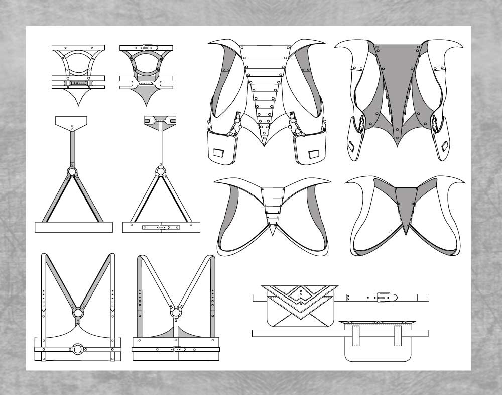 adobe Illustrator body wear Accessory leather harness