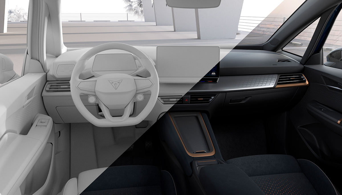architecture automotive   Born car CGI cupra parking Photography  Render seat Adobe Portfolio
