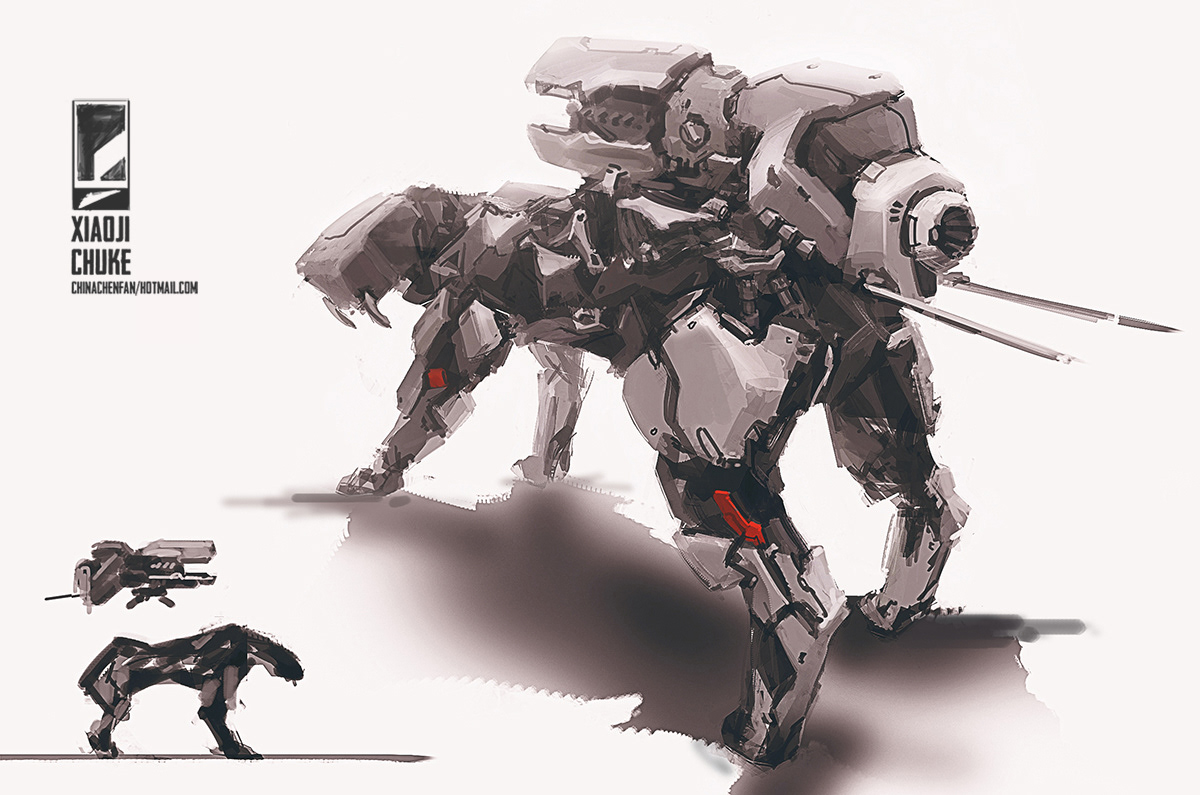 ant dog human mecha robot sci-fi wolf