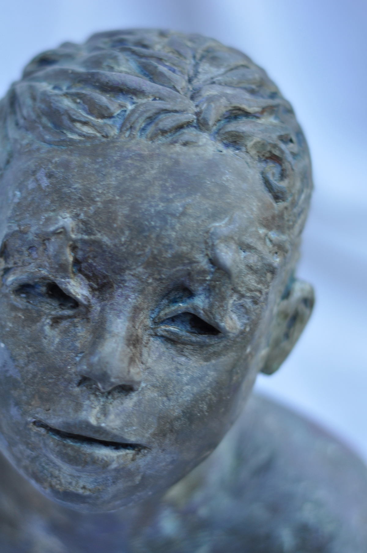 sculpture portrait figurative gypsum plaster patina eyes