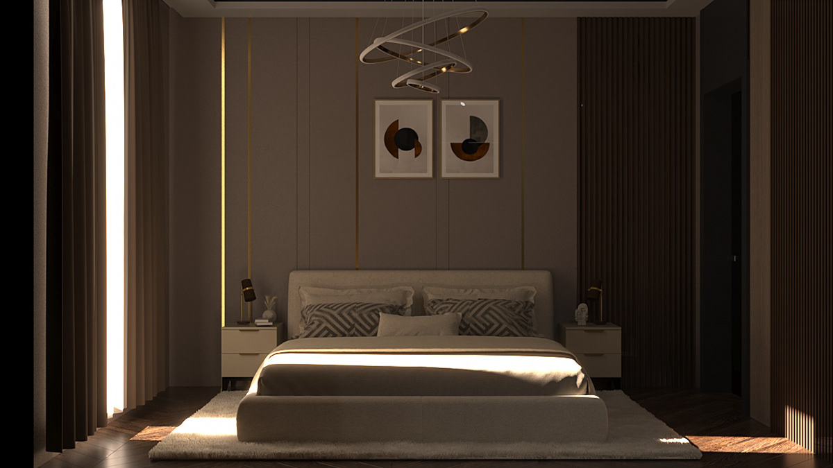 bedroom Render visualization 3ds max corona Interior design