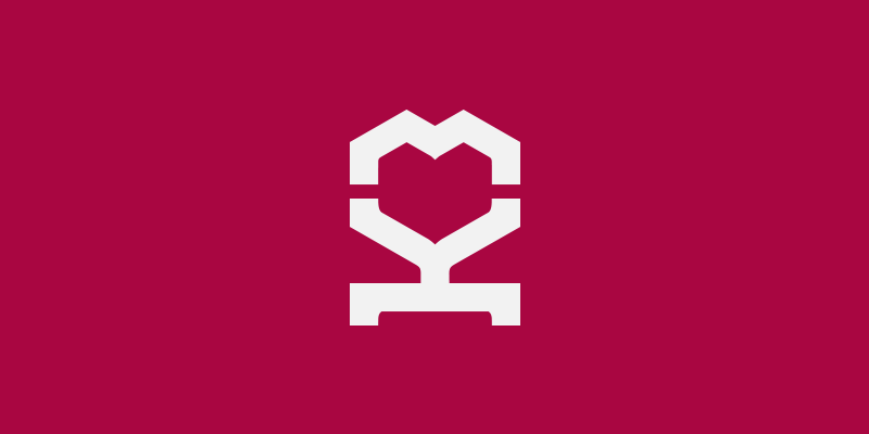 flower heart tulip crocus jk logo mark sign design