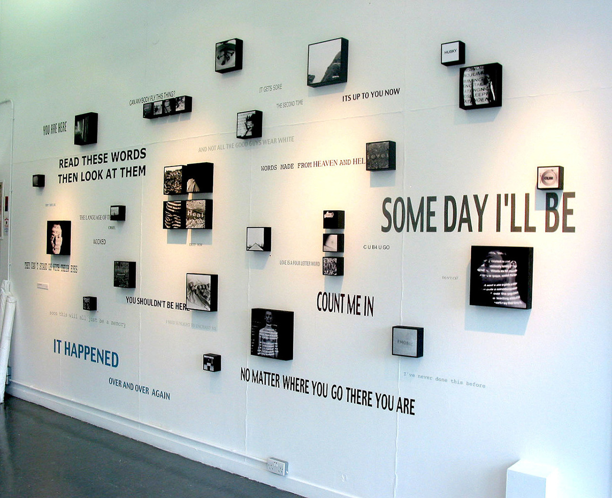 black and white 35mm film Installation Art words and images words images film photography installation