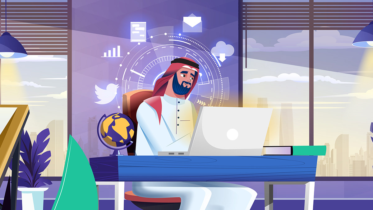 Arab man character for motion CharactersDesign Flat Desgin motion graphic Saudi Arabia serag basel storyboard بانر موقع