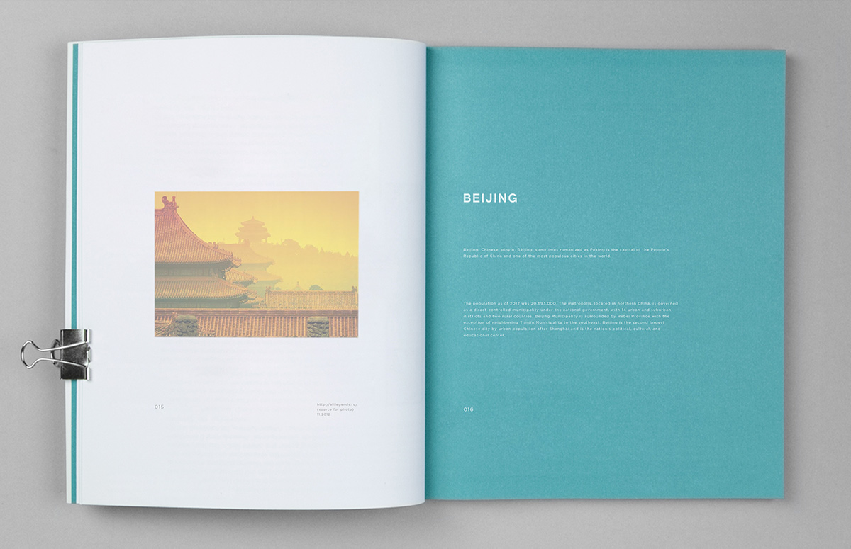 print Layout book magazine minimal  clean Cities Urban type modern blue spread graphic design concept