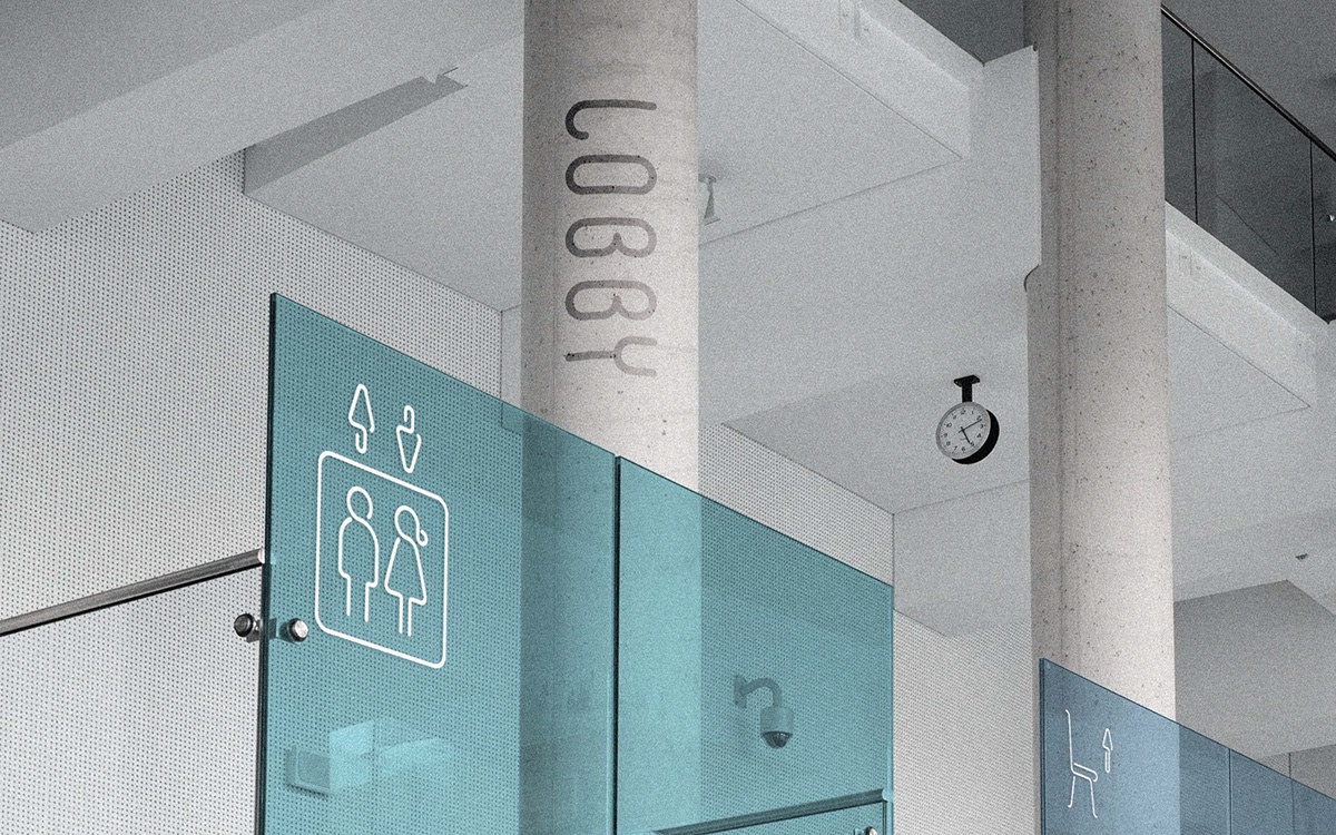 wayfinding Signage simple smooth Icon elegant minimal curve branding  Corporate Identity