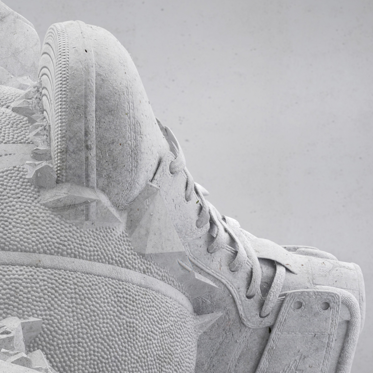 Nike sculpture concrete 3D basketball sneakerball installation shoes sneakers nikeair jordan air force blazer pop culture