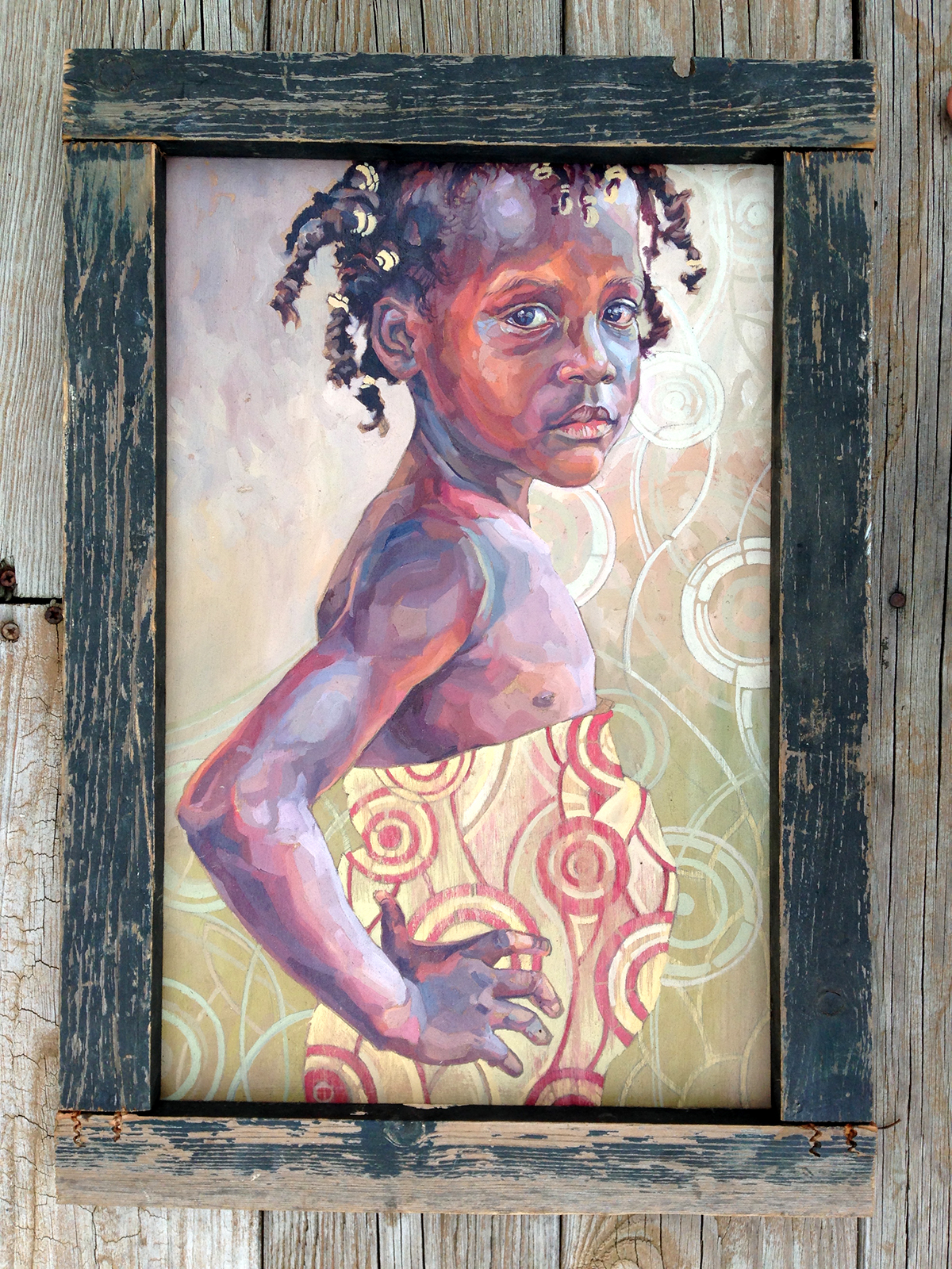 people children portraits human faces africa mixed media shapes Realism abstract commission