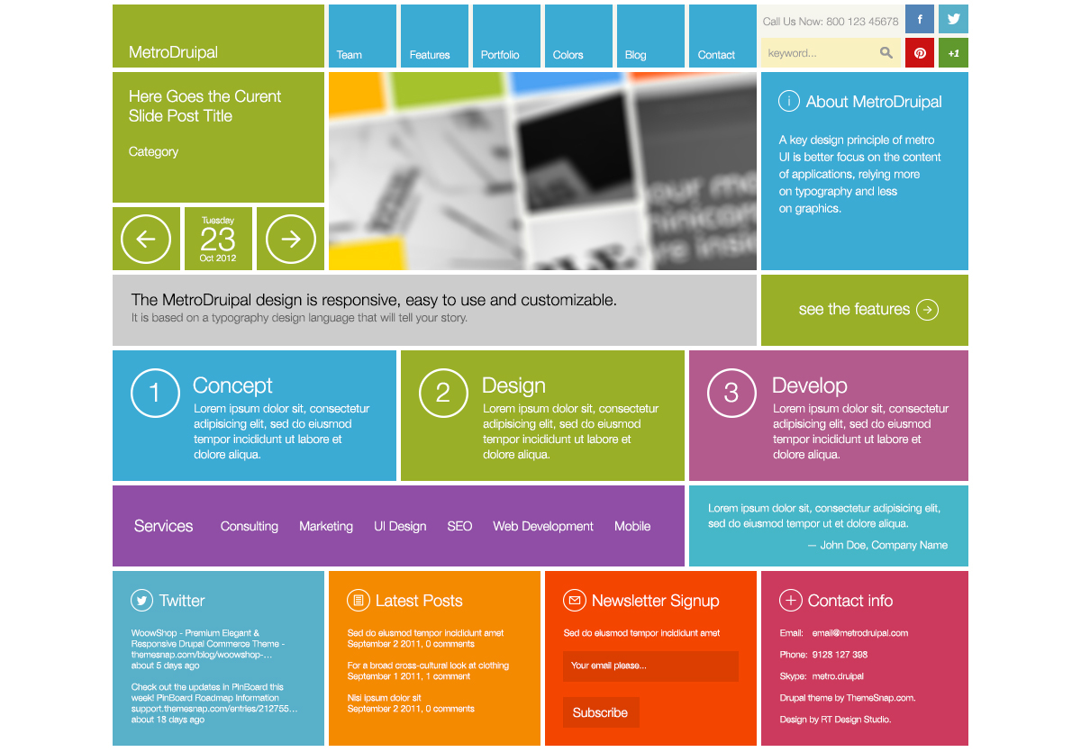 metro user interface Theme Design template design