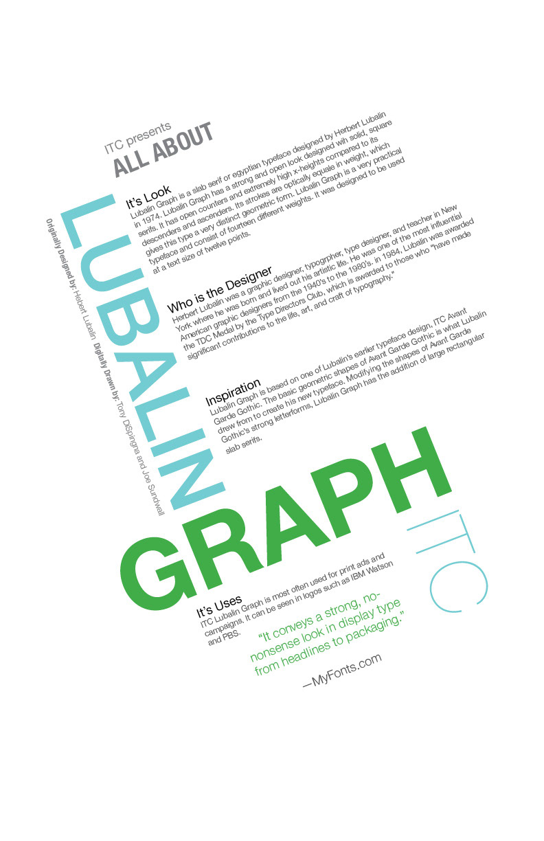 Lubalin Graph typographic poster Typeface