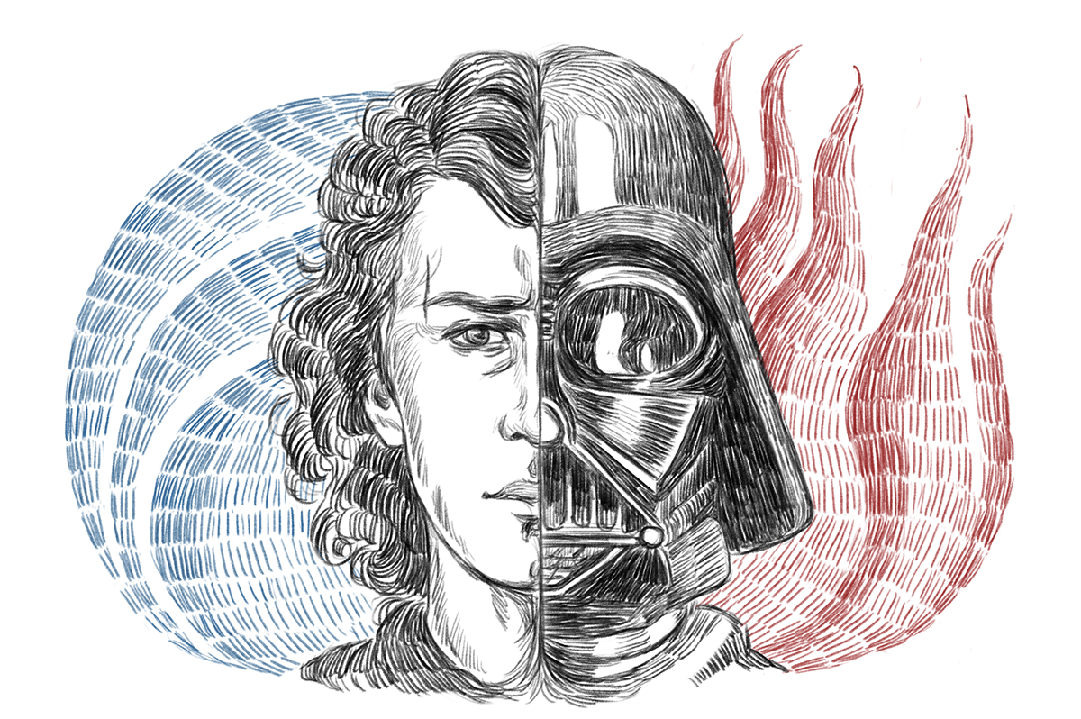 Anakin Skywalker character study darth vader Digital Art  fanart ink like art star wars Star Wars fan art