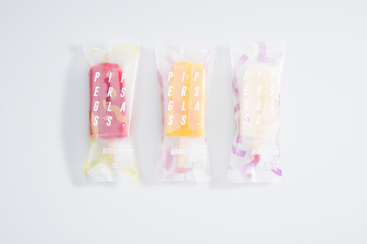 glass ice cream pipersglass Pipers   packaging design pattern Popsicles ice cream logo cafe concept