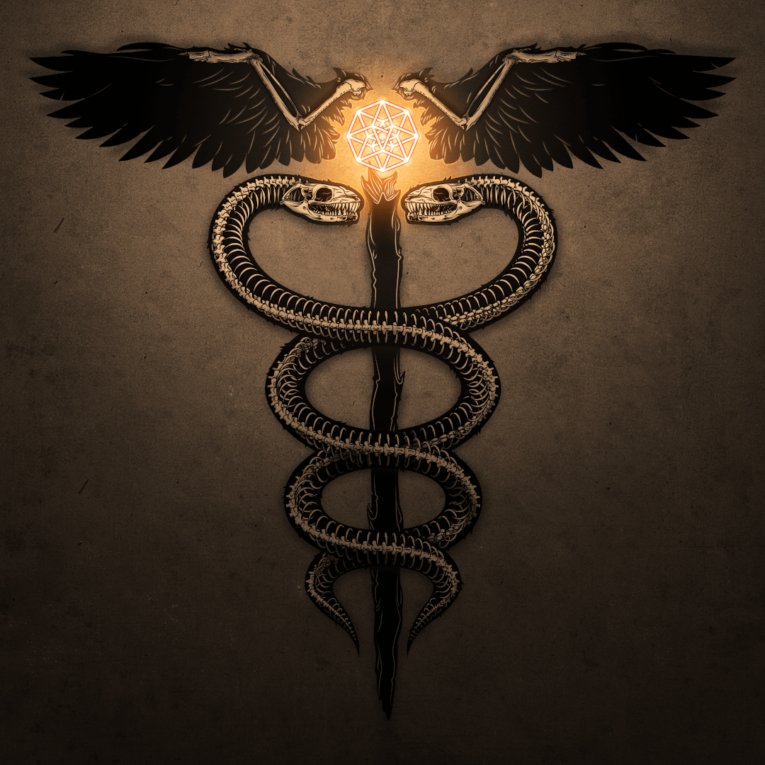 dark esoteric hermes Magic   mythology occult skeleton witch caduceus snake