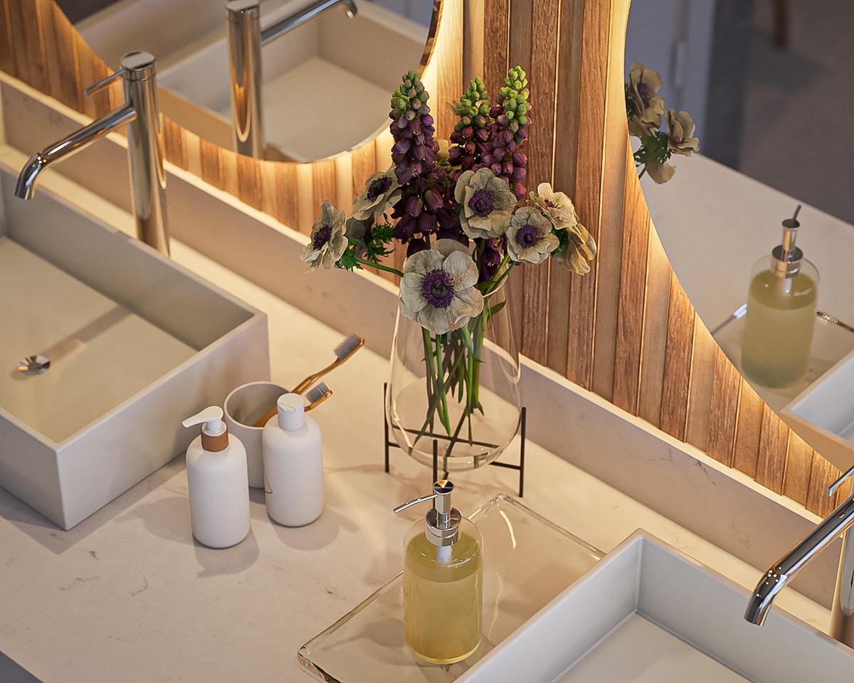 3D architecture archviz bathroom CGI interior design  modern Render visualization vray
