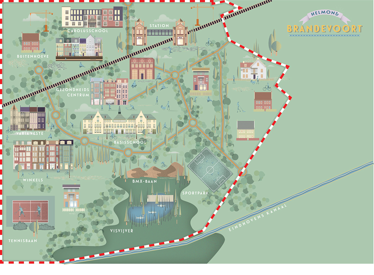 vector Illustrator adobe city map houses