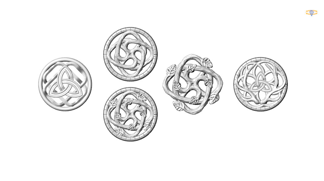 3djewellery amulet Celtic patern stasiewicz