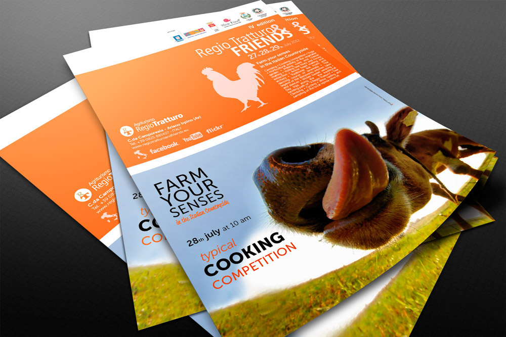flyer farm graphic design post-card print animals cow horse