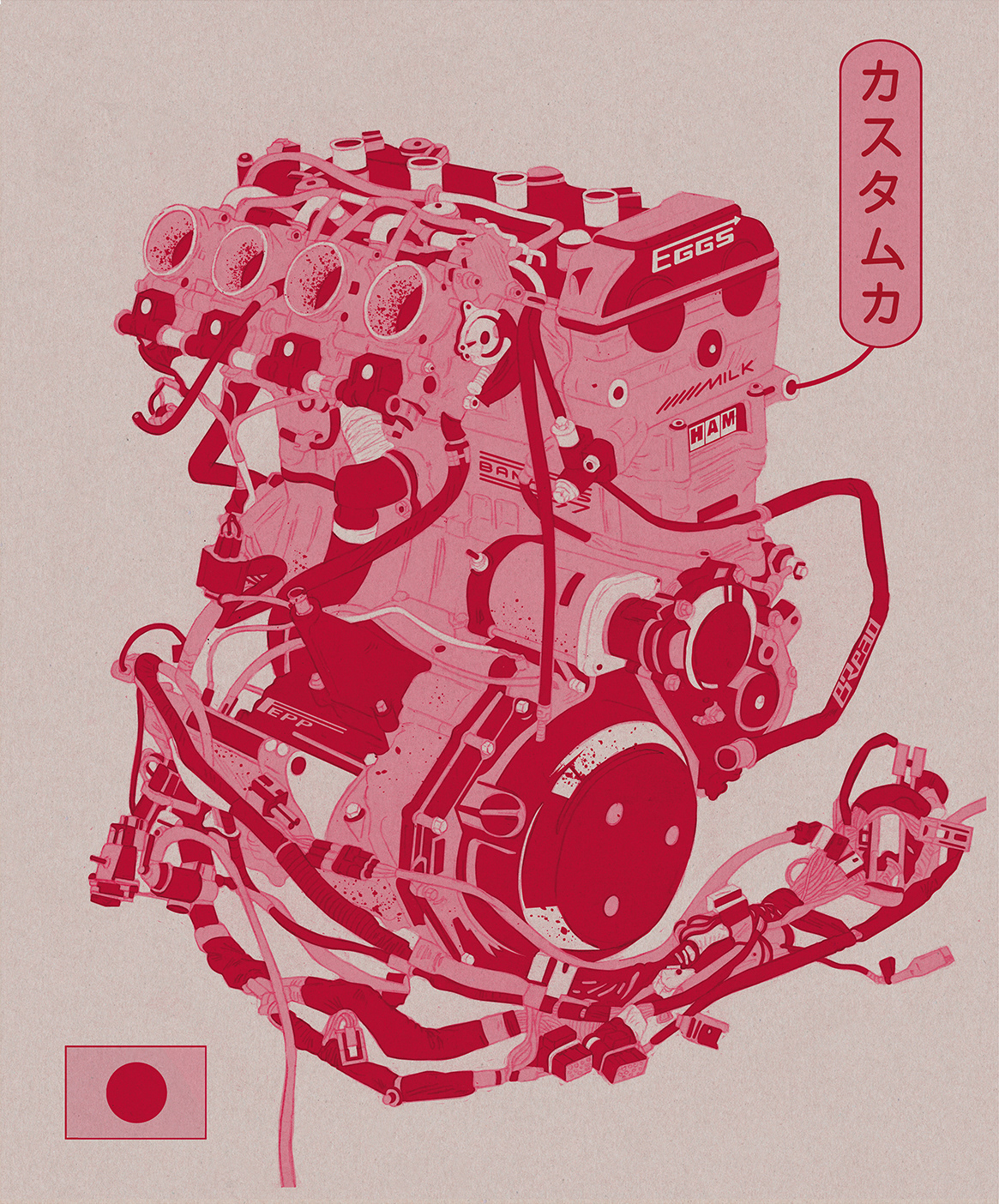 ILLUSTRATION  japanese art Motorsport graphic design  editorial