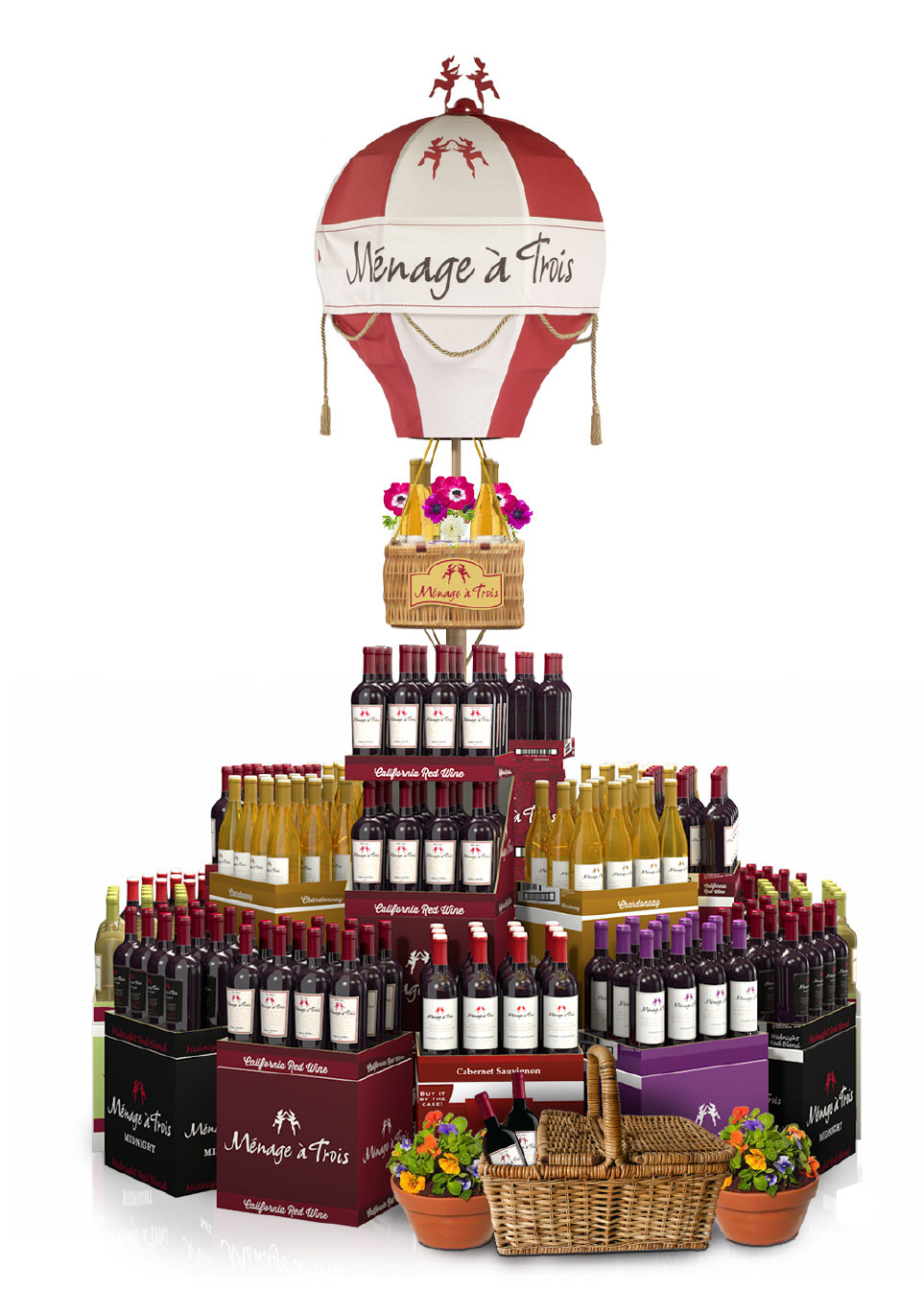 menage a trois retail display Retail design retail production wine display trinchero wine