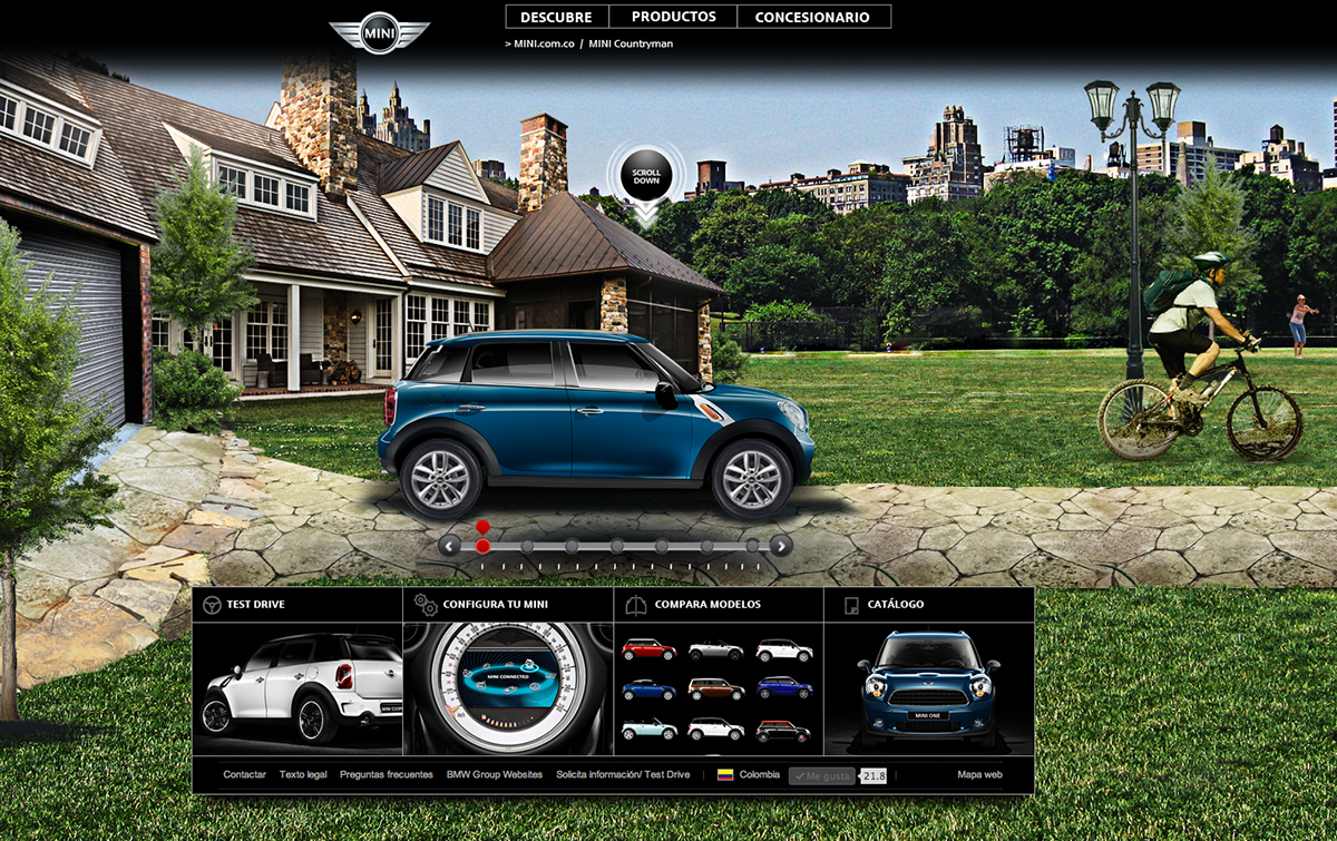 MINI countryman scroll Cars cooper scene horizontal country Stage campaign retouch digital HTML html5 brand