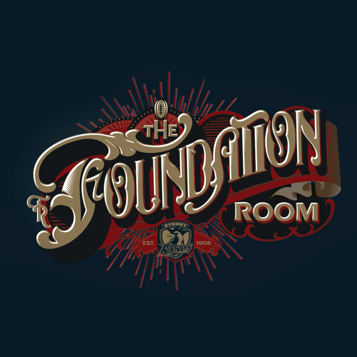 Sydney Roosters typography   branding  logo lettering football sports marketing NRL rugby league The Foundation ROom