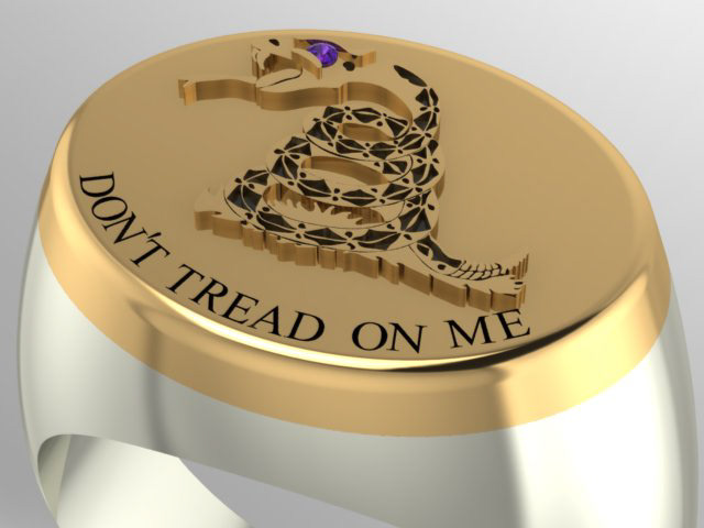 CAD Design dont tread on me gold jewelry Jewelrydesign political signet ring snake