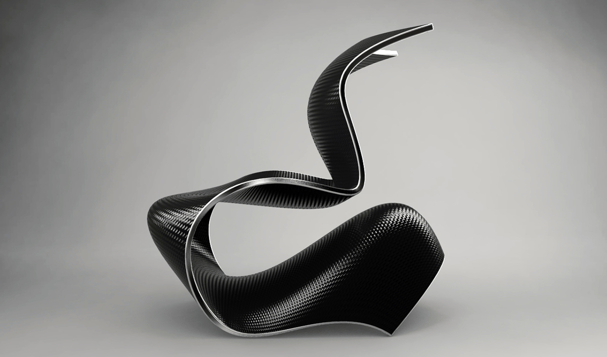 furniture chair rocking chair digital fabrication Carbon Fiber Venom Chair texture pattern geometry
