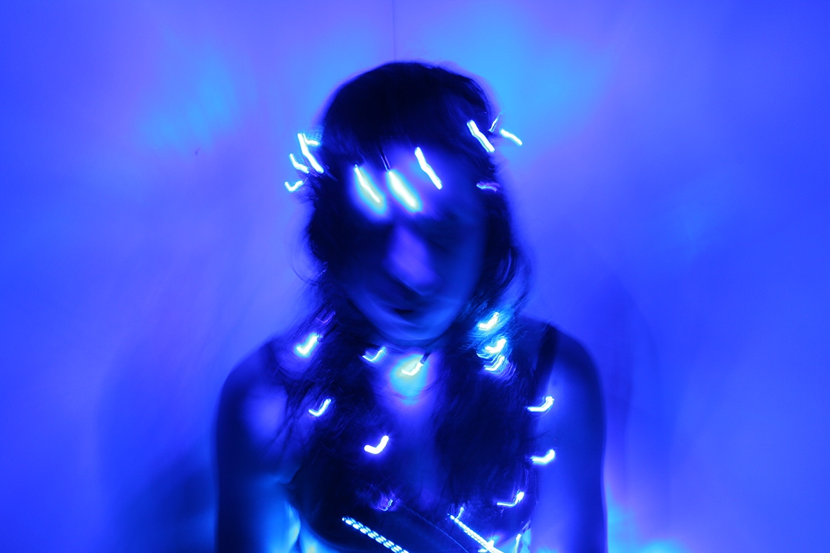 Fairy Lights abstract photography figure abstract light juxtaposition Shadows girl movement light trails