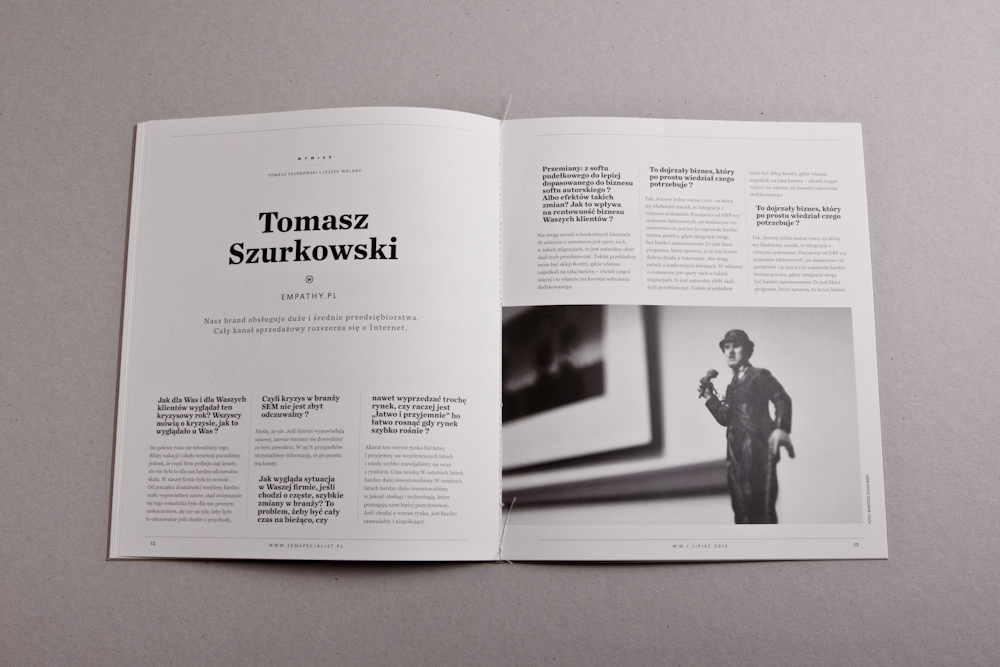 SEM specialist kaplon marcinkowski piotrkow tryb paul design editorial magazine