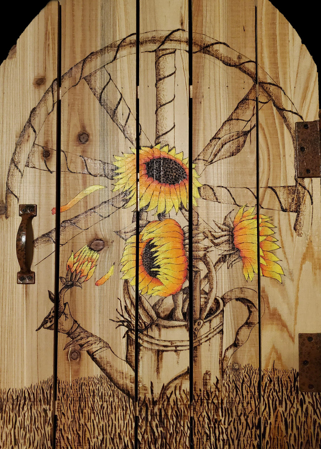 Flowers Nature pyrography spring summer sunflower woodburing