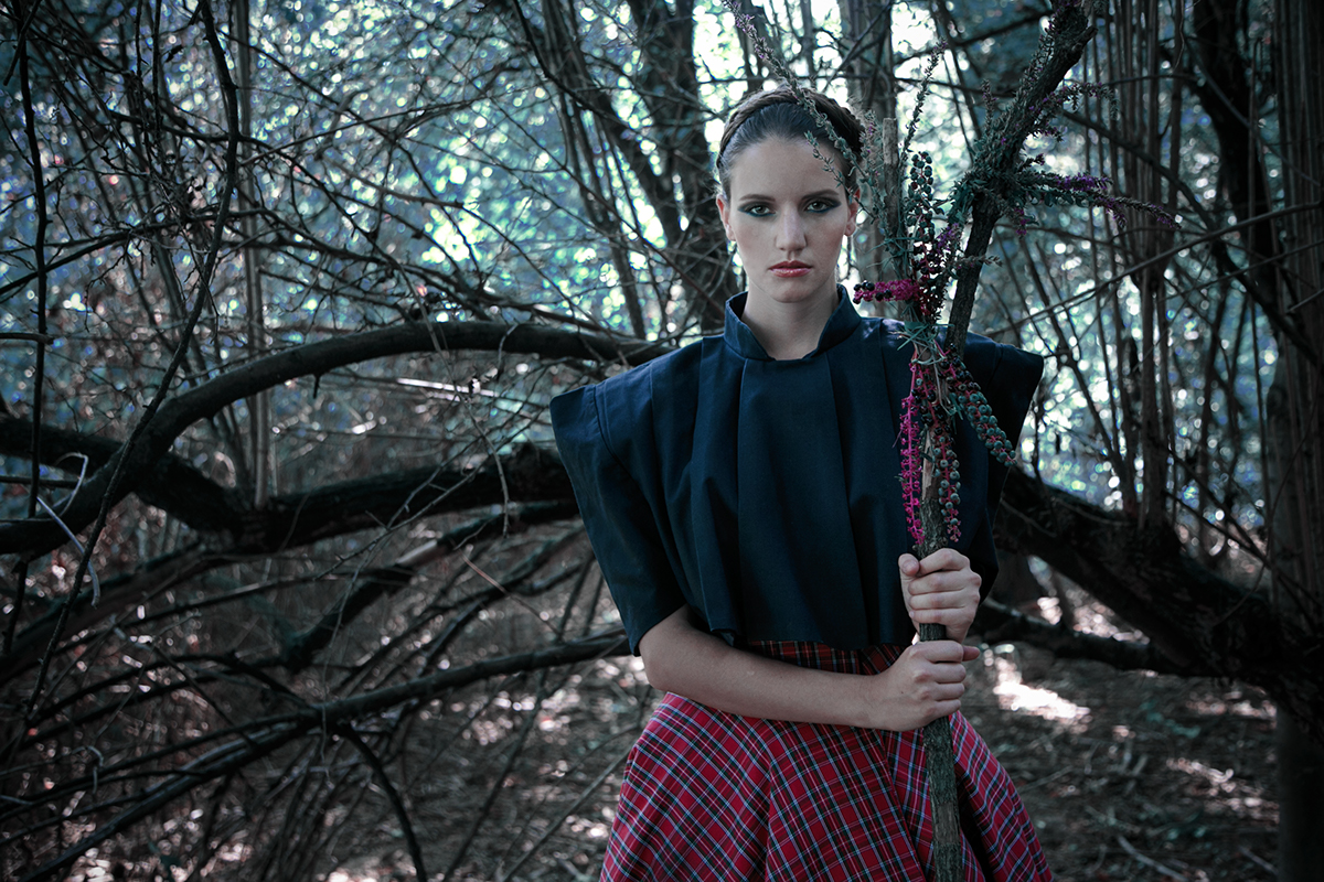 wood forest model fashion editorial Fashion Designer mood