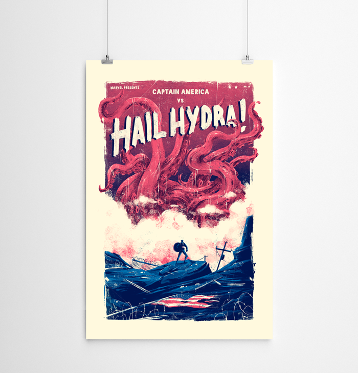 captain america hail hydra poster Fan Art