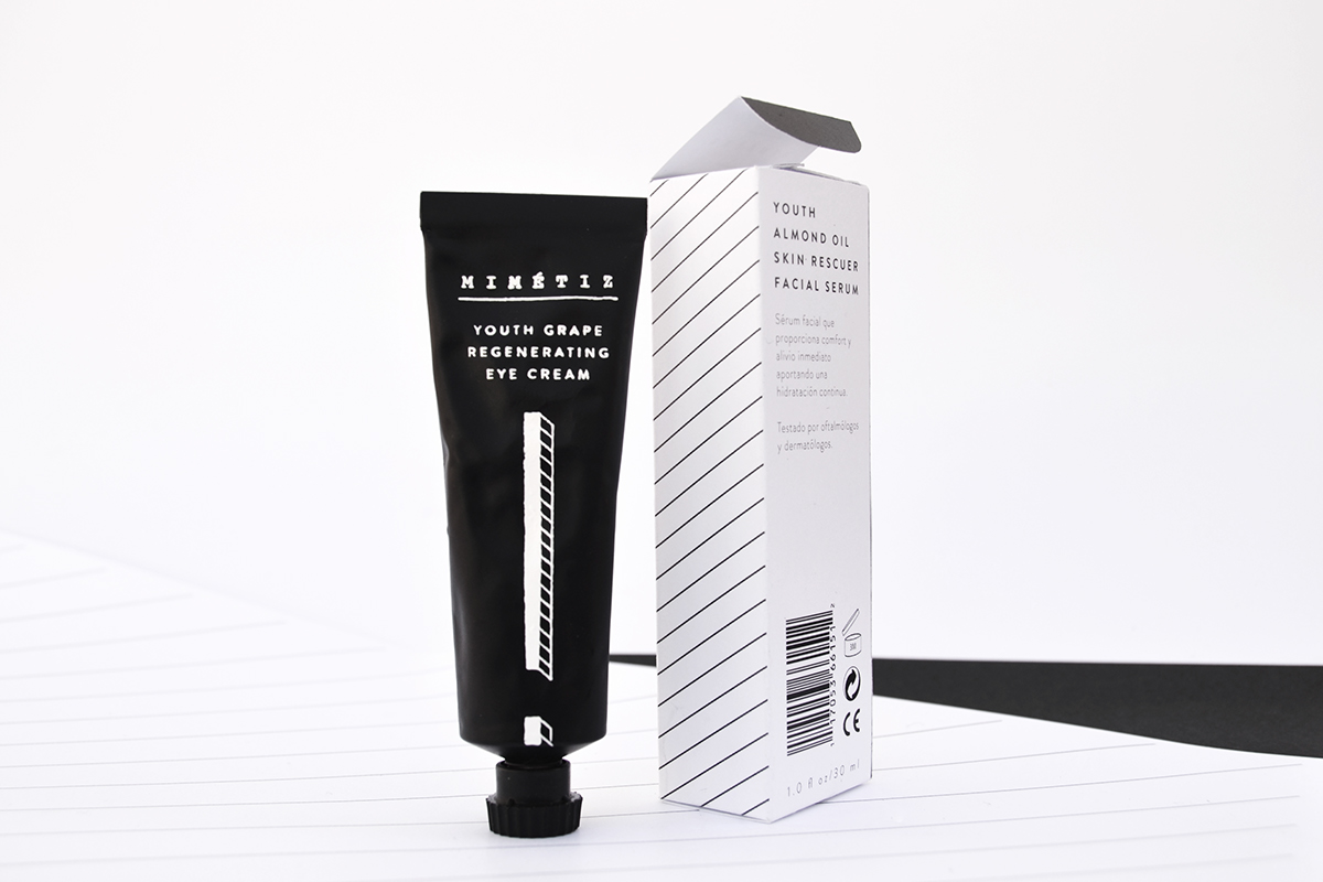 cosmetics luxury black and white packaging design brand concept design cream illustrations lineal