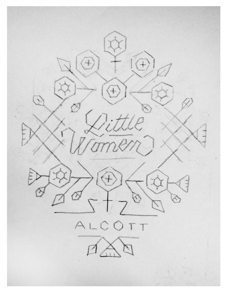 little women the Hobbit watership down line art vector book covers lettering