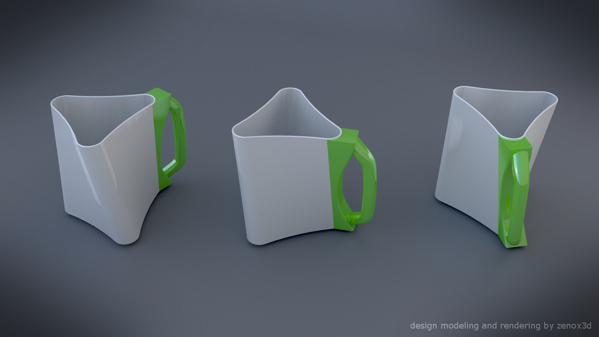 Mug  design futuristic ceramic household cup plastic Nurbs moi3d blender3d Cycles render KITCHENWARE dishware utensil drink