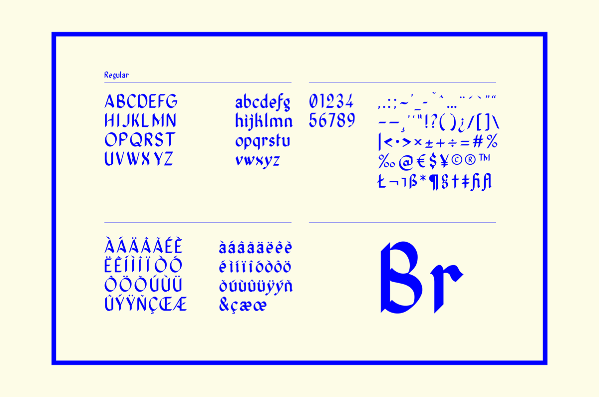 Typeface font letters