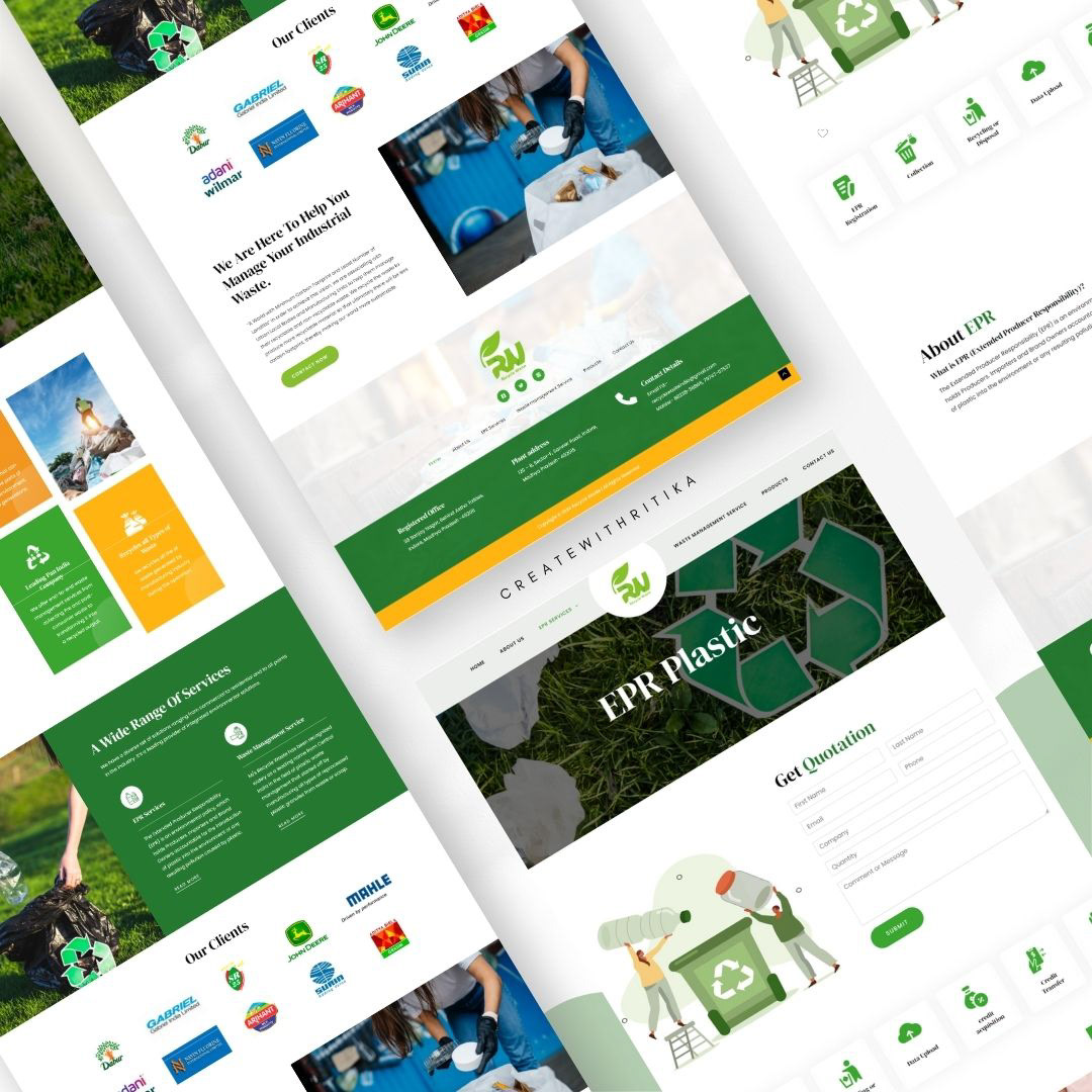 Website Design Figma wordpress recycle industry