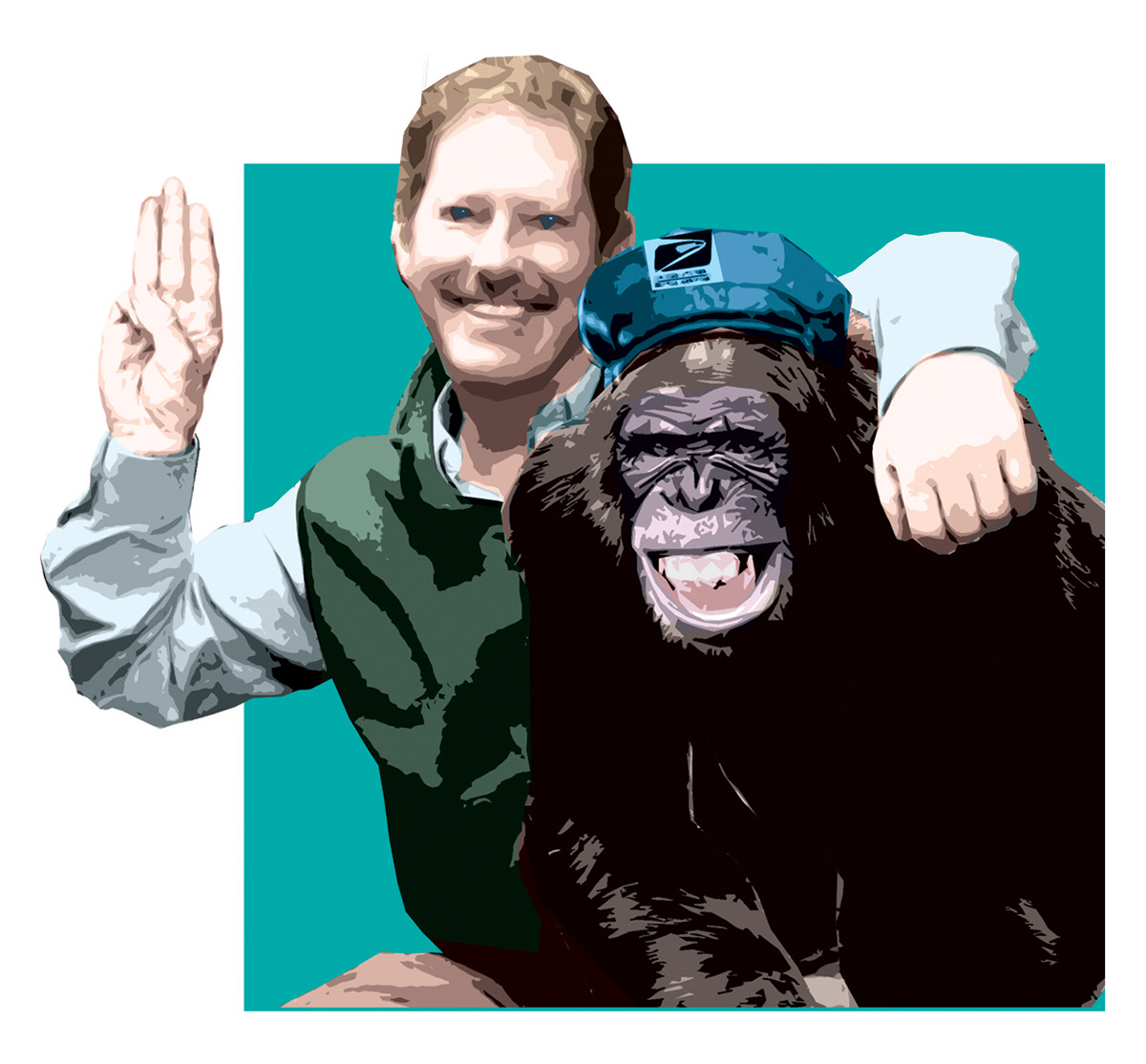 logan rogers loganrogers.net mailchimp chimp with mailman chimp with cap Newsletter Art scout's honor