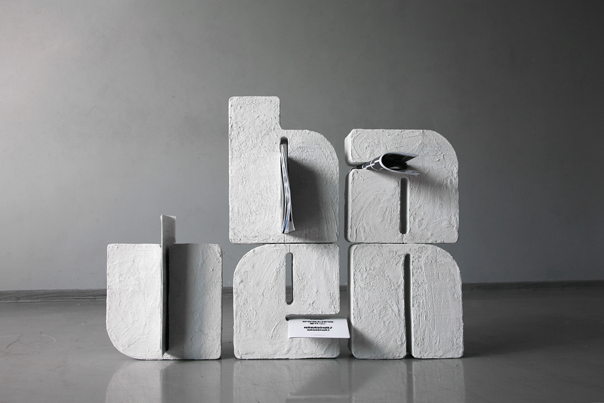 Brutalism Calligraphy   Concrete Structure editorial experimental font Form installation outlines typography  