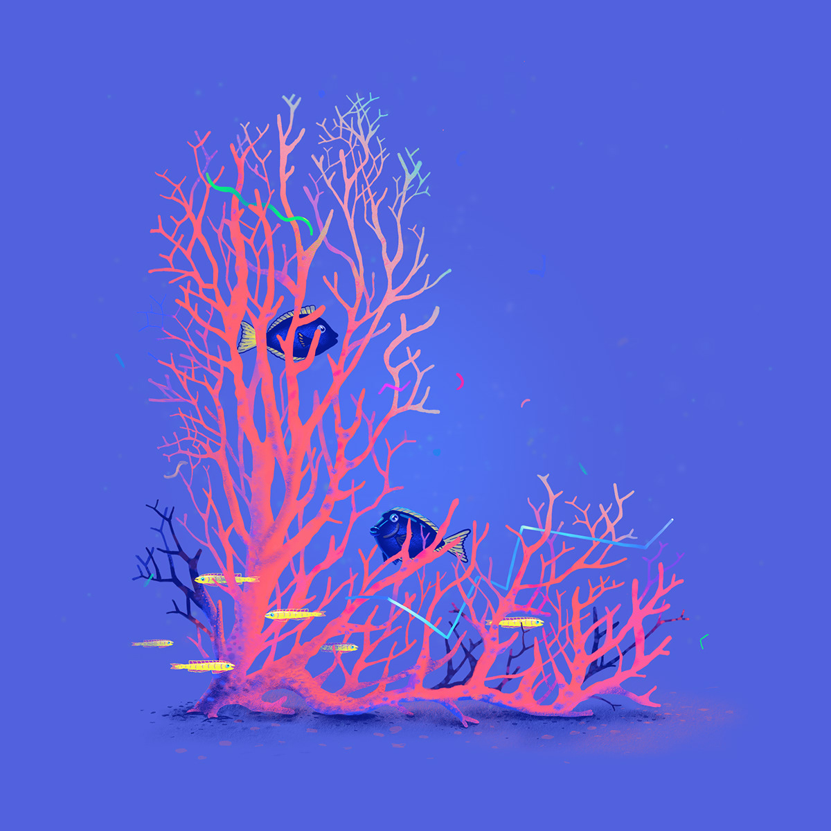 illustrated type font typography   ILLUSTRATION  coral underwater artivism activism art 36 days